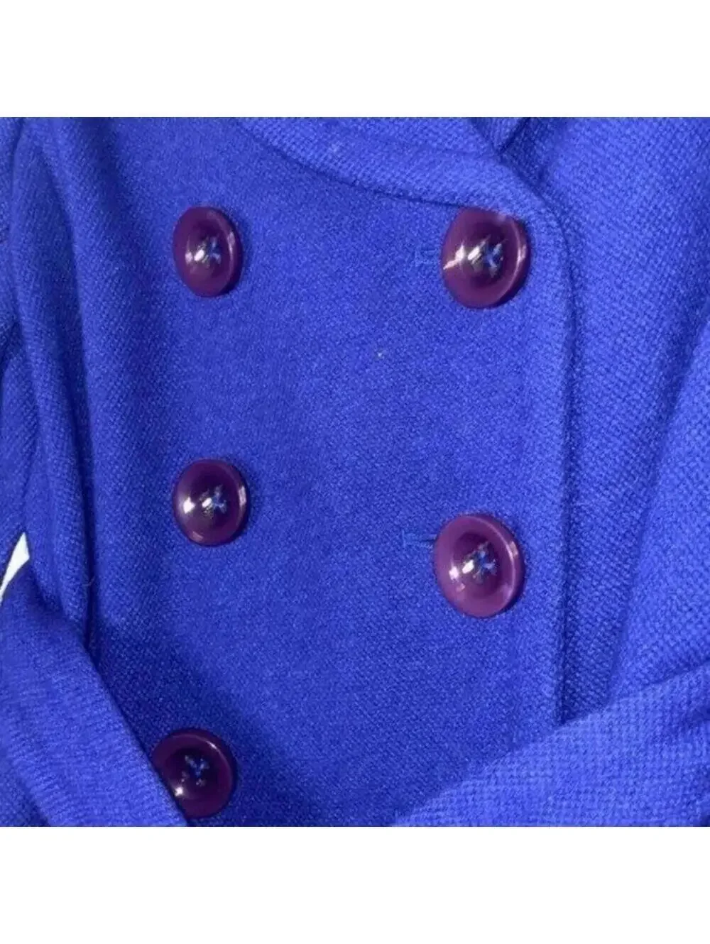 J Crew Button Up Wool Blend Royal Blue Blazer Coat Jacket